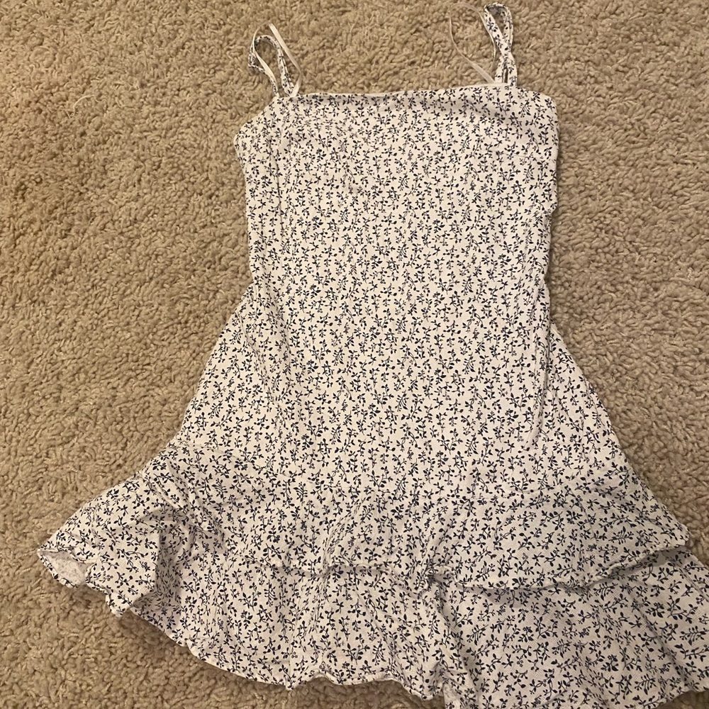 Princess Polly blue and white floral mini dress